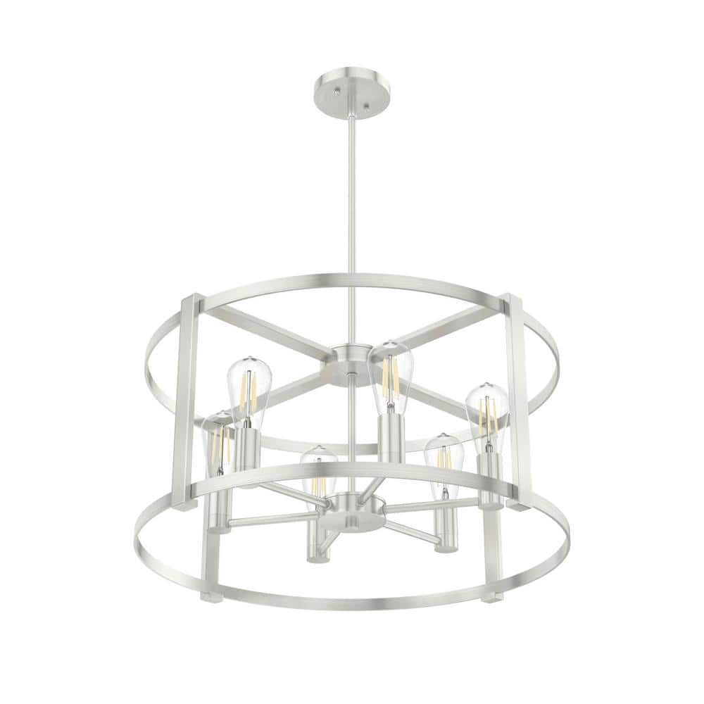 Astwood 26" Brushed Nickel Art Deco Drum Chandelier