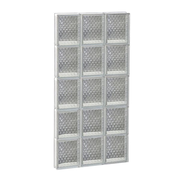 Clearly Secure 17.25 in. x 38.75 in. x 3.125 in. Frameless Diamond Pattern Non-Vented Glass Block Window