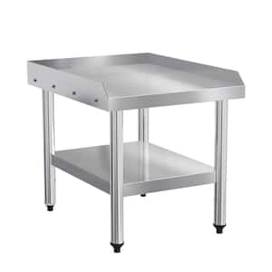 Silver Stainless Steel Kitchen Prep Table with Shelf