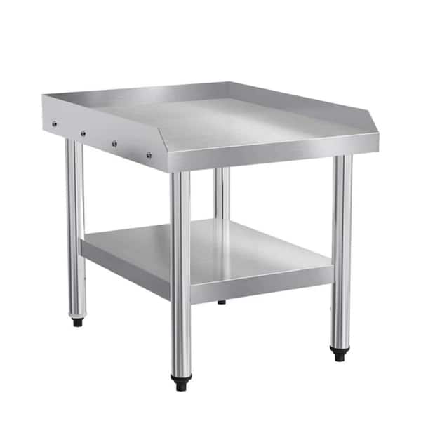 Karl home Silver Stainless Steel Kitchen Prep Table with Shelf