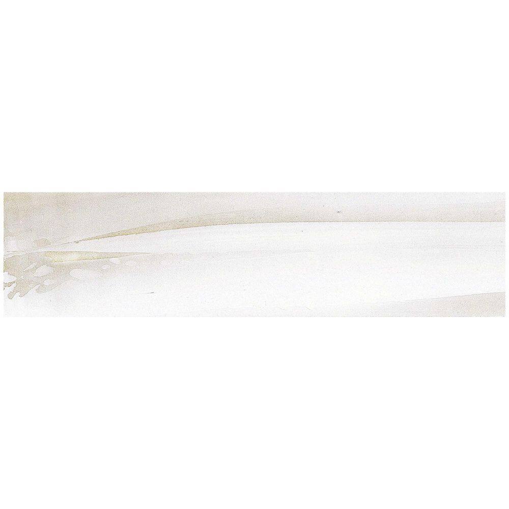 Thames Channel Green/Off-White 3 in. x 11-15/16 in. Smooth Ceramic Wall Til