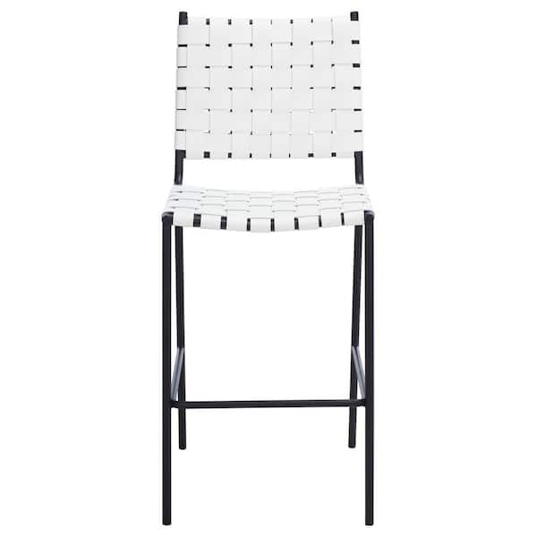 Bahari Woven 26 in. White/Black Metal Counter