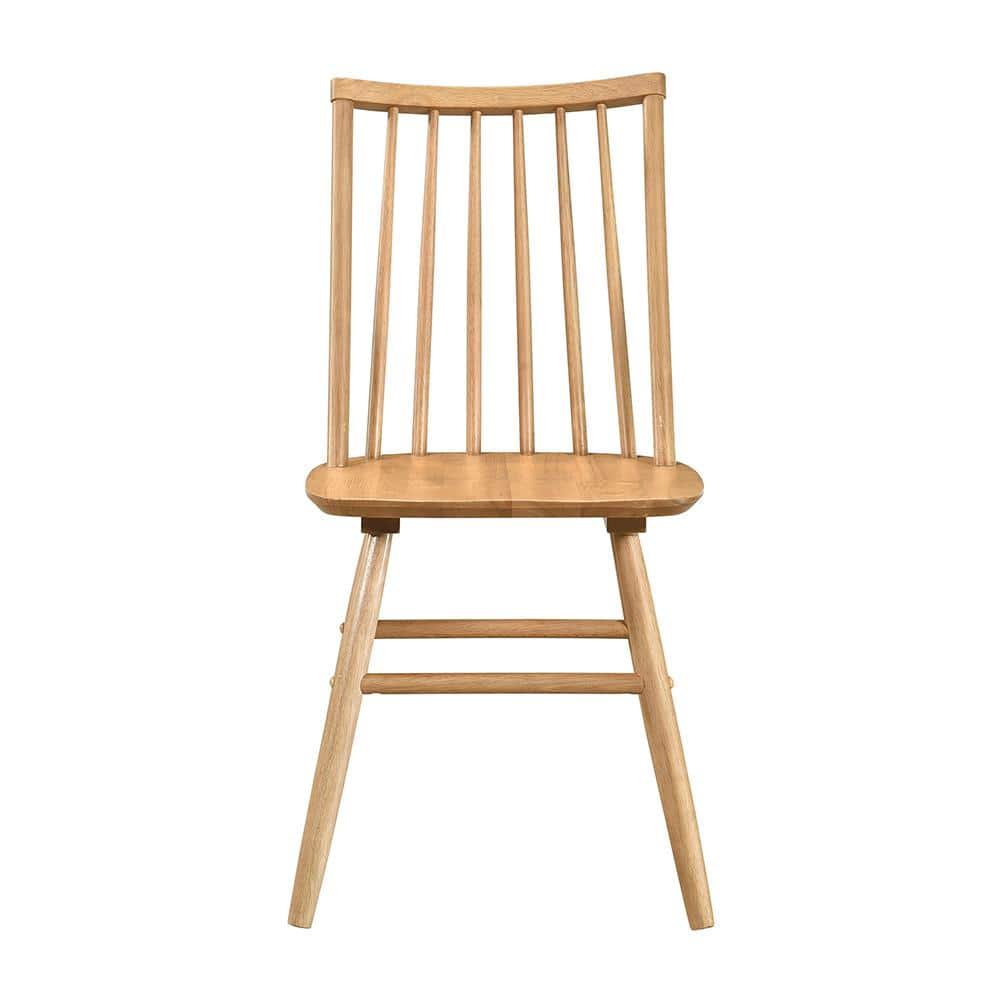 Natural Oak High Back Slat Wood Dining Side Chair