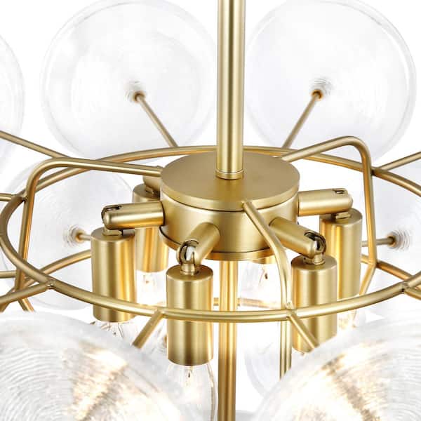 Colombe Burnished Brass and Glass Chandelier Light + Reviews