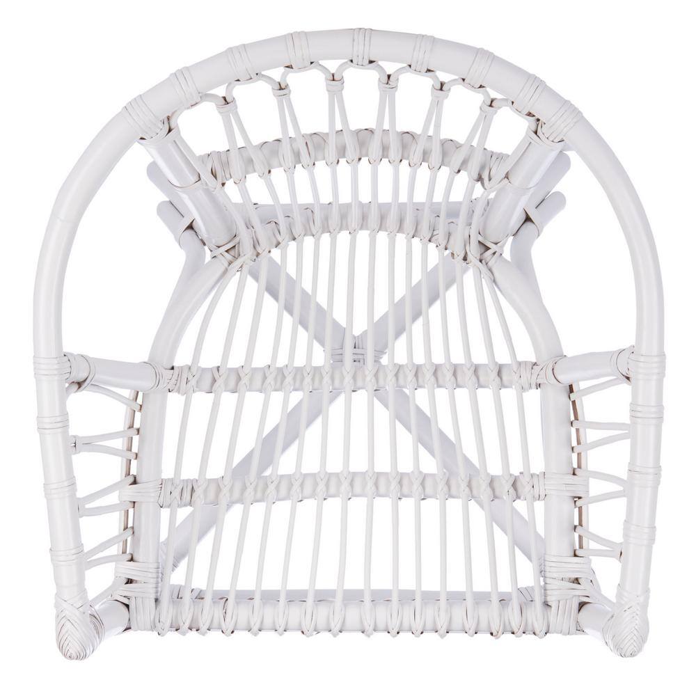 Sustainably Sourced White Rattan Accent Chair Set