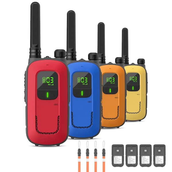 EKIEUDL Clear Communication 3 Mile Range Rechargeable Waterproof Digital 2-Way Radio with Charger 4-Pack