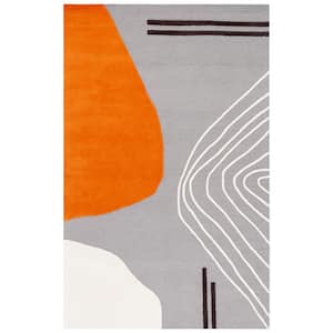 Rodeo Drive Gray/Rust 3 ft. x 5 ft. Abstract Area Rug