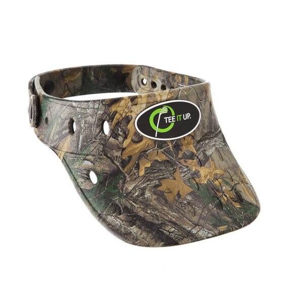 Tee It Up. Realtree Camo Foam Hat Visor Plastic Button Adjustable Lightweight Durable Anti Mold Removable Rubber Logo Float