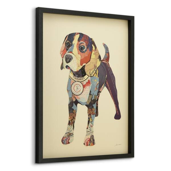 Empire Art Direct Beagle B and W Pet Paintings on Printed Glass Encased  with a Gunmetal Anodized Frame Animal Art Print, 24 in. x 18 in.  AAGB-JP1065-2418 - The Home Depot