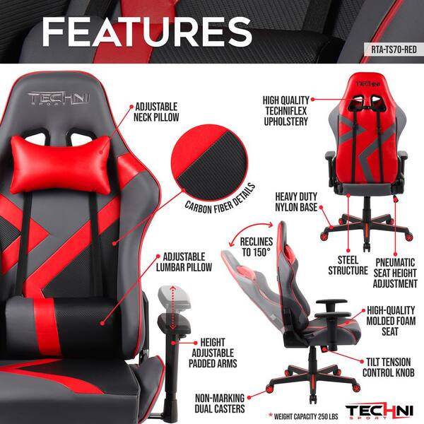 ts70 red geo series gaming chair