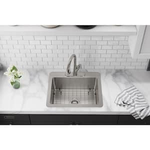 Avenue Drop-In/Undermount Stainless Steel 25 in. Single Bowl Kitchen Sink with Bottom Grid and Drain
