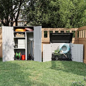 8.3 ft. W x 2.4 ft. D Plastic Resin Sheds with (Set of 2), Lockable Door (10.8 sq. ft.)