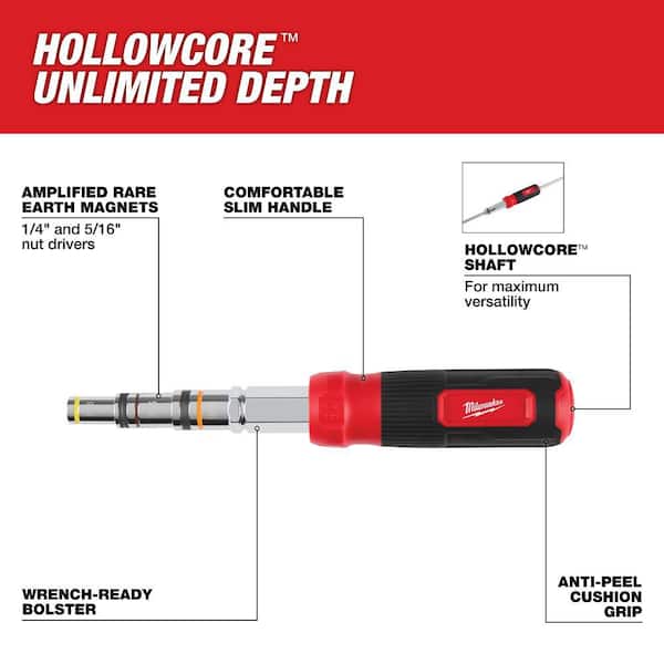 Milwaukee 7-in-1 HollowCore Multi-Nut Driver 48-22-2923 - The Home