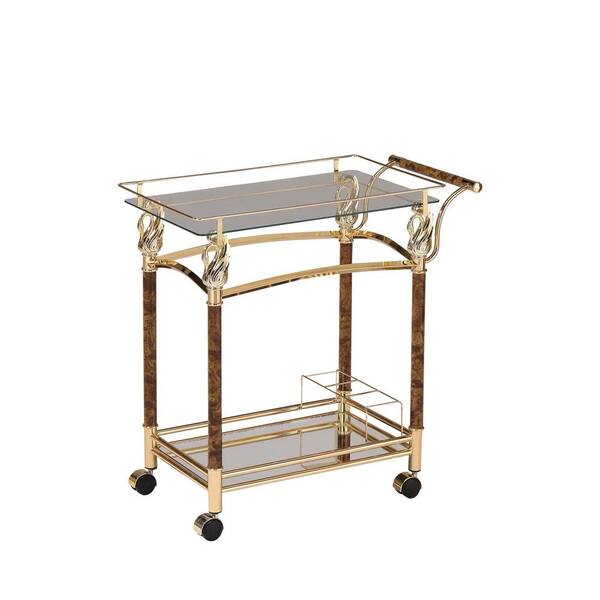 wetiny Gold Serving Cart 86898002 The Home Depot