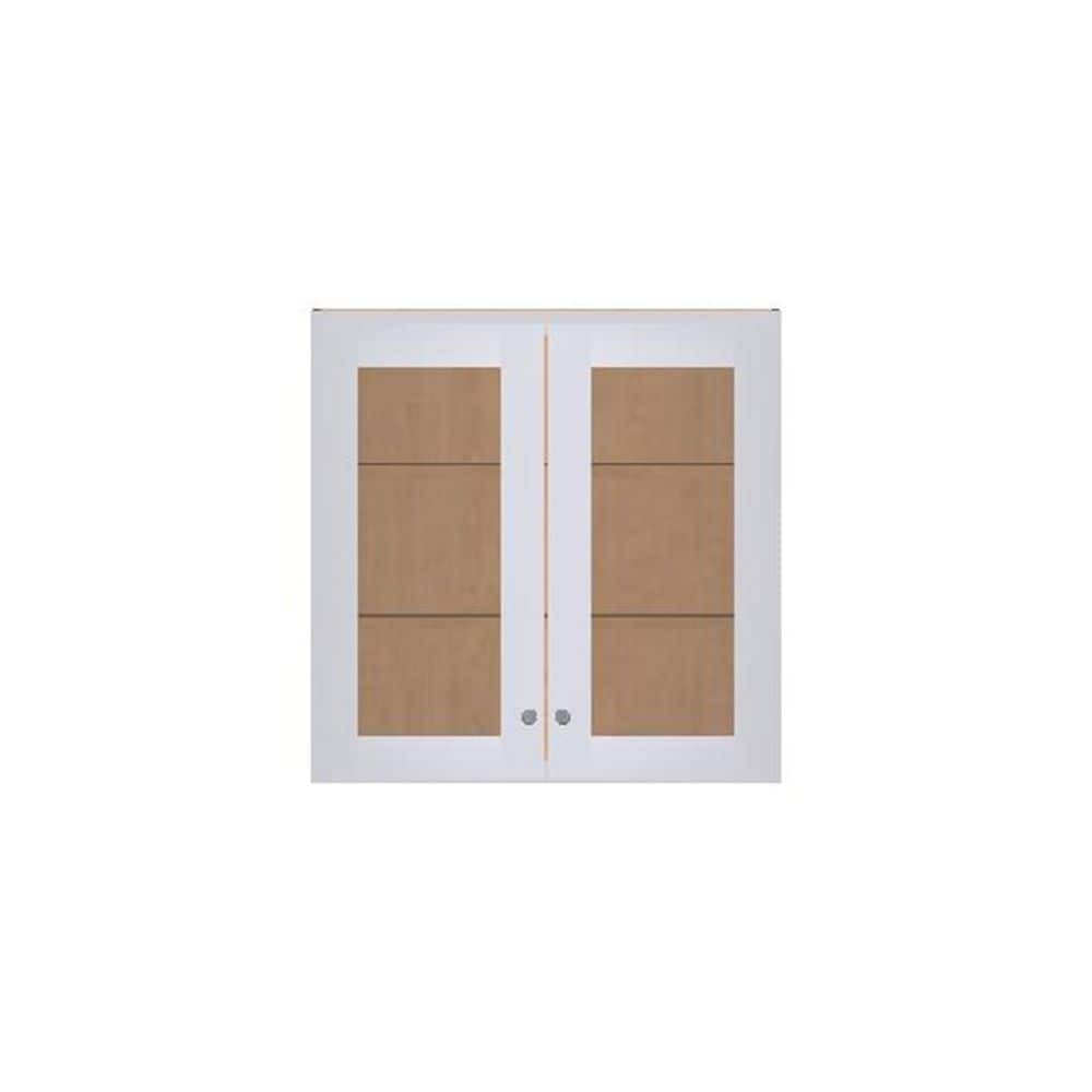 Pembroke Recessed 36 in. W x 30 in. H x 12 in. D in Painted White Plywood Assembled Frosted Glass Wall price history on PriceWatchPro