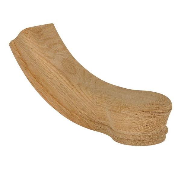 Stair Parts 7210 Unfinished Wood Red Oak Starting Easing Stair Hand Rail Fitting for 6210 Rail