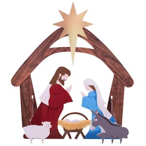 48 in. Christmas Outdoor Nativity Scene, Weather-Resistant Yard Decor