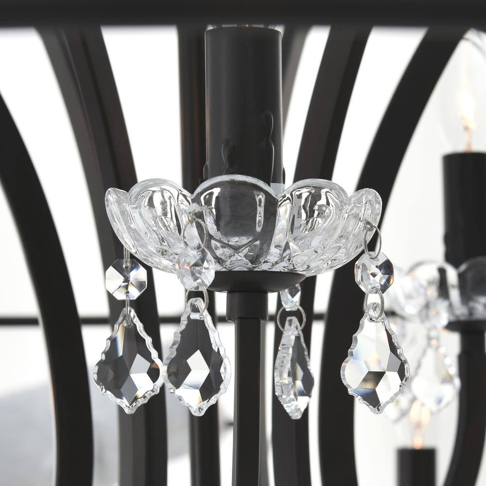 Campechia 9-Light Brown Metal and Crystal Chandelier