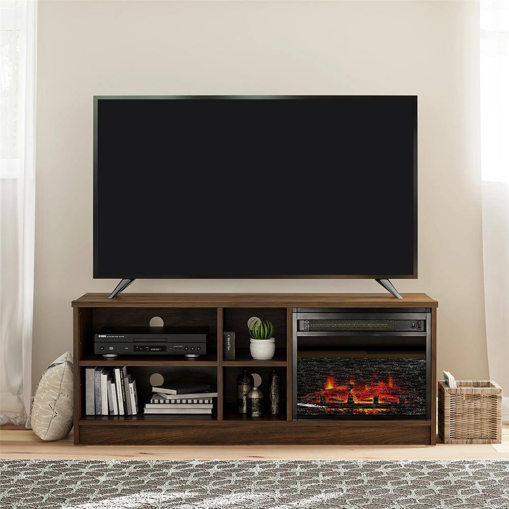 Ameriwood Home Noble Walnut Oak TV Stand Fits TV's up to 55 in. With ...