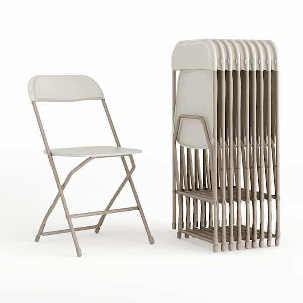 Carnegy Avenue Beige Metal Folding Chair (Set of 10)