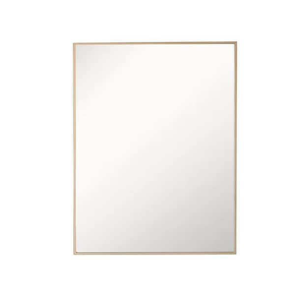 Bellaterra Home 23.5 in. W x 28 in. H Rectangular Metal Framed Bathroom Vanity Mirror in Brushed Gold
