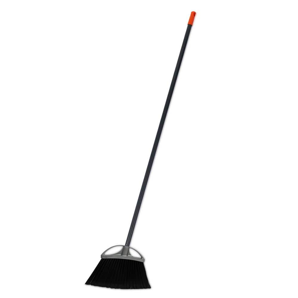 11 in. Indoor/Outdoor Angle Broom with Steel Handle (2-Pack)