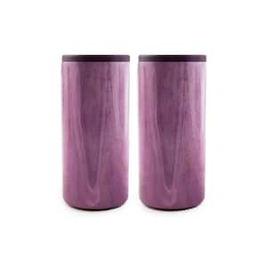 2 Pack of Purple Geode Decal Insulated Slim Can Coolers