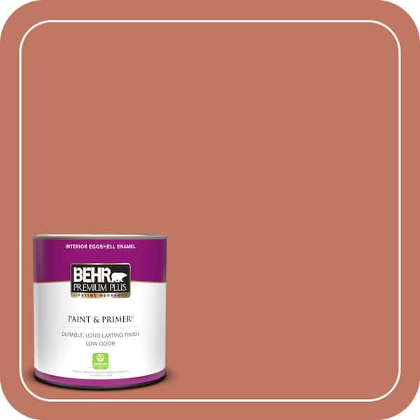 BEHR PREMIUM PLUS 1 qt. #210D-6 Caribbean Coral Eggshell Enamel Low Odor Interior Paint & Primer