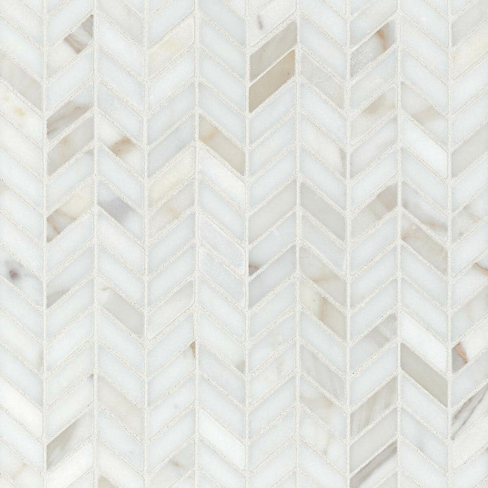 Calacatta Chevron 12 in. x 12 in. Honed Calacatta Marble Mosaic Tile (10 sq. ft./Carton) price history on PriceWatchPro