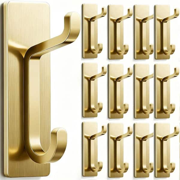 Wall Hooks Series Brushed Gold Adhesive Stick on Hanger Type Coat