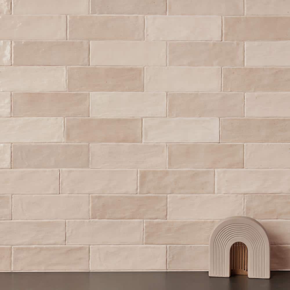 Beige 3" x 8" Glazed Ceramic Subway Wall Tile
