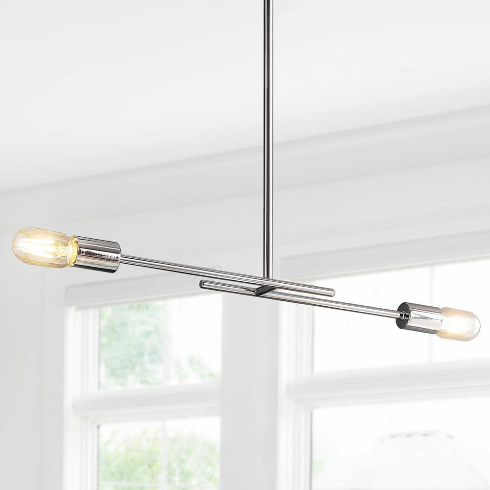 Turing 30.5" Adjustable Chrome LED Linear Pendant