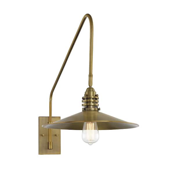 Savoy House Wheaton 14.5 in. W x 22 in. H 1-Light Warm Brass Wall Sconce