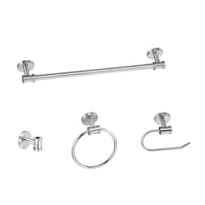 4-Piece Bath Hardware Set 20 in. with Mounting Hardware in Brushed Nickel