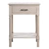 SAFAVIEH Home Collection Peyton ACC5704A - Mesa decorativa con estante inferior de 1 cajón, color blanco envejecido