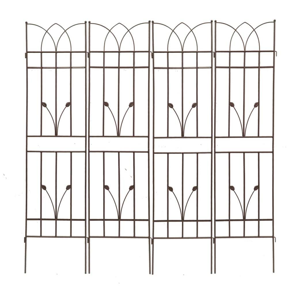 71 in. Brown Rustproof Metal Garden Trellis for Climbing Plants and Outdoor Vines(4-Pack) price history on PriceWatchPro