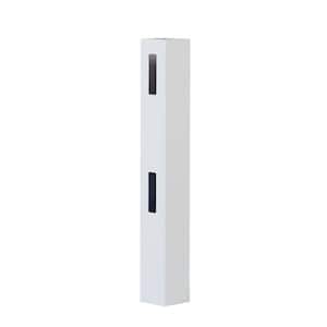 5 in. x 5 in. x 5 ft. Vinyl White Ranch 2-Rail End Fence Post
