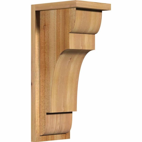 Ekena Millwork 8 in. x 10 in. x 22 in. New Brighton Rough Sawn Western Red Cedar Corbel with Backplate