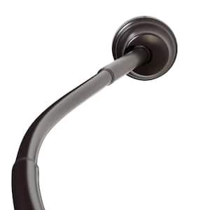 NeverRust Rustproof 40 in. Aluminum Dual Mount Curved Stall Shower Rod in Bronze