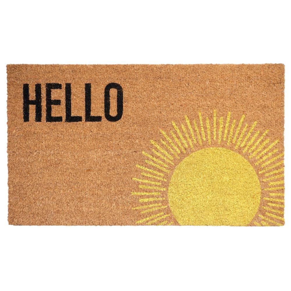Sunburst Coir and Vinyl Rectangular Outdoor Doormat 17" x 29"