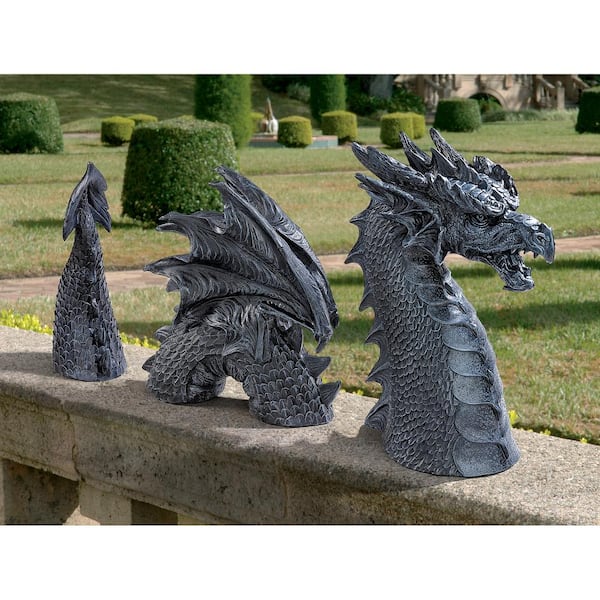 Design Toscano The Wizard s Dragon of Bulwark Tower Statue 
