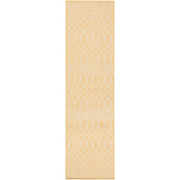 Positano Yellow 2 ft. x 10 ft. Moroccan Contemporary Runner Area Rug