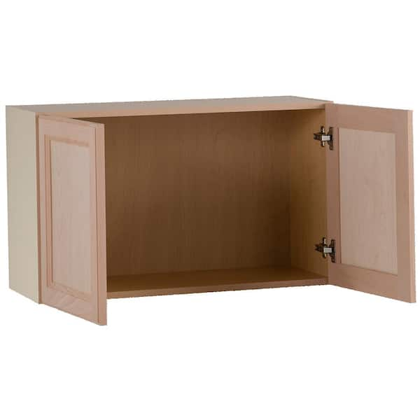 Hampton Bay Easthaven Shaker Assembled 30x18x12 In Frameless Wall Cabinet In Unfinished Beech Eh3018w Gb The Home Depot