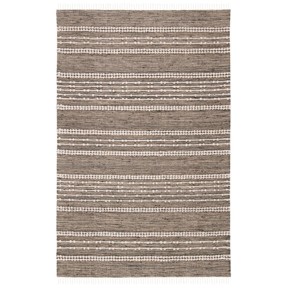Natural Beige Flat Woven Wool 8' x 10' Rug