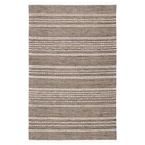 Natural Fiber Taupe/Ivory 8 ft. x 10 ft. Striped Woven Area Rug