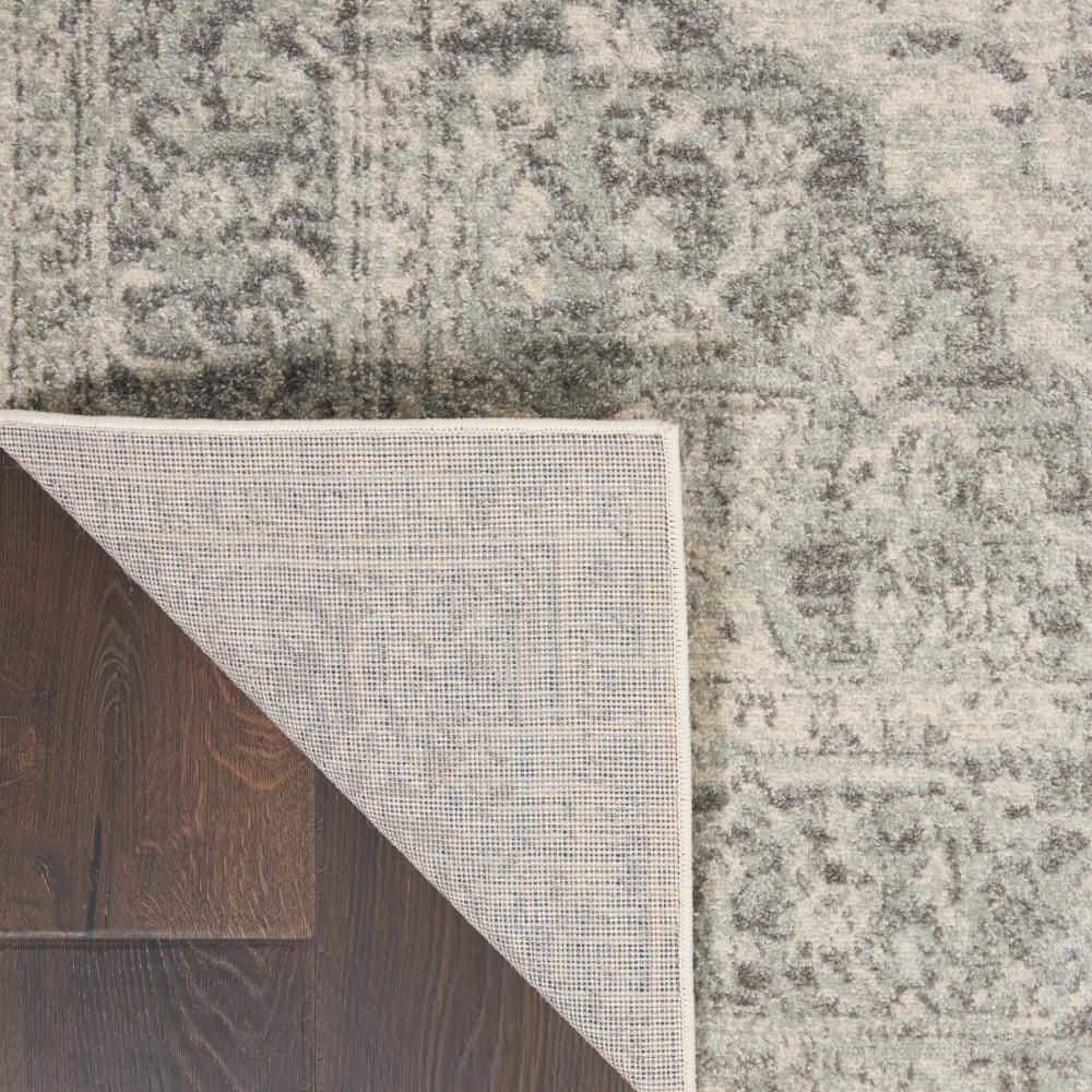 Elegant Ivory-Grey Synthetic 5'3" x 7'3" Indoor Area Rug