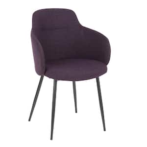 Purple Noise Fabric and Black Metal Boyne Chair
