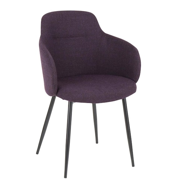 Lumisource Purple Noise Fabric and Black Metal Boyne Chair