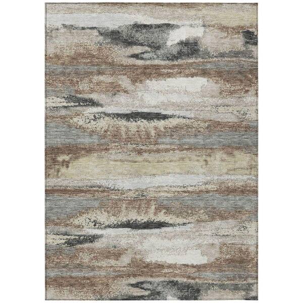 Chantille Machine Washable Indoor/Outdoor Abstract ACN942 Taupe 3 ft. x 5 ft. Area Rug