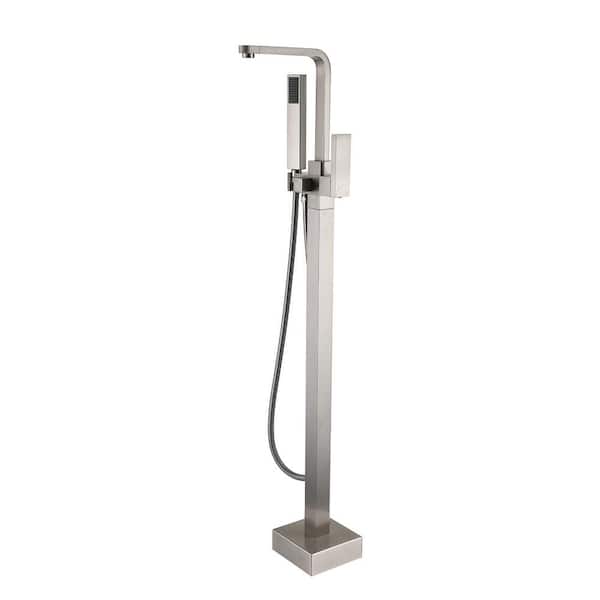 Maincraft Single-Handle Freestanding Tub Faucet with Hand Shower in Brushed Nickel